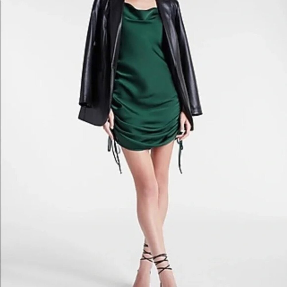 NWT Express Emerald Green Midi Slip Dress